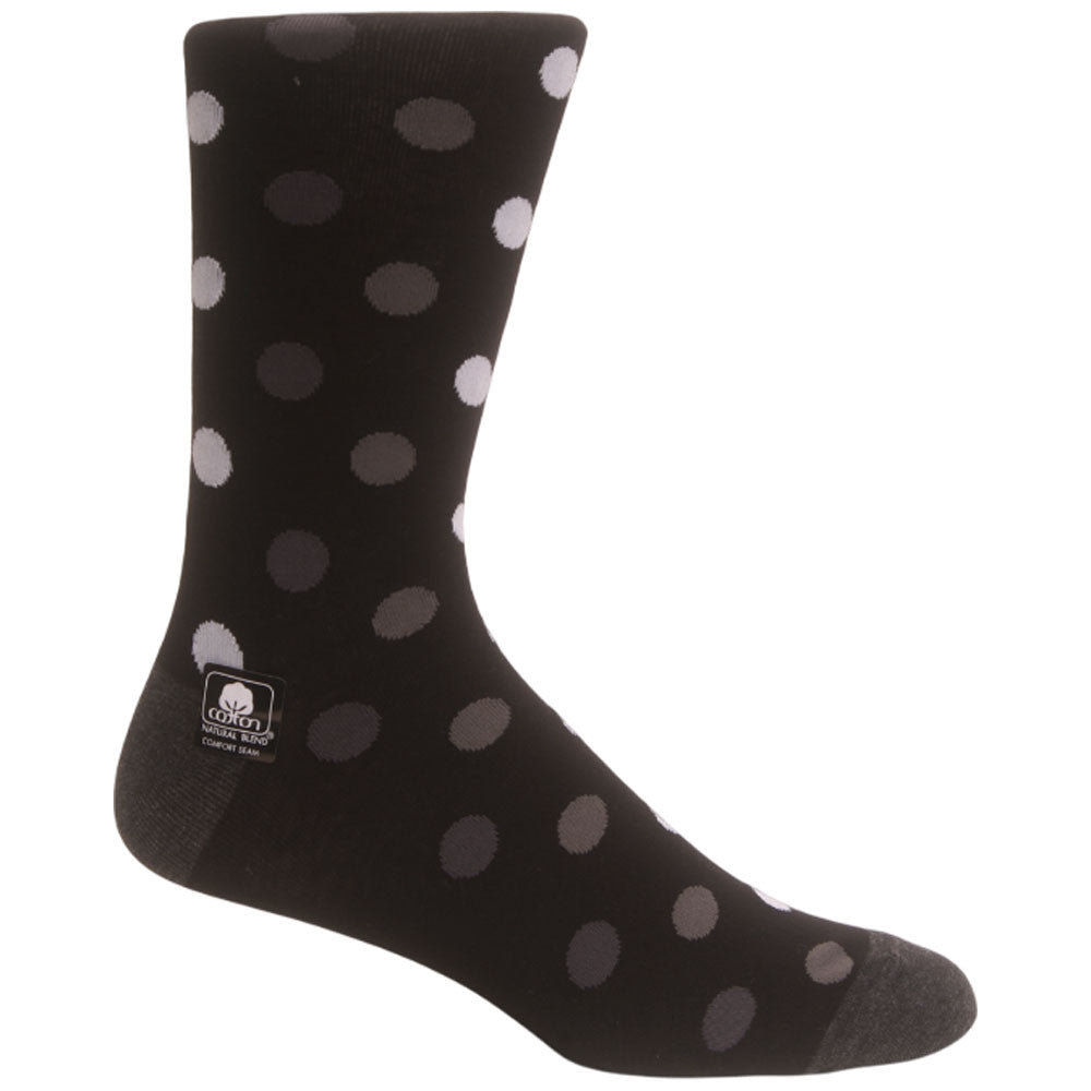 Oversize Dots Men’s Black/Brown Crew Dress Sock | Stacy Adams Premium Socks
