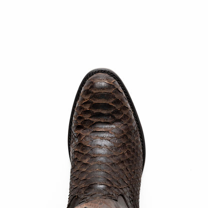 Kansas Genuine Python Skin Brown Cowboy Boot | Marco Di Milano Western Boots