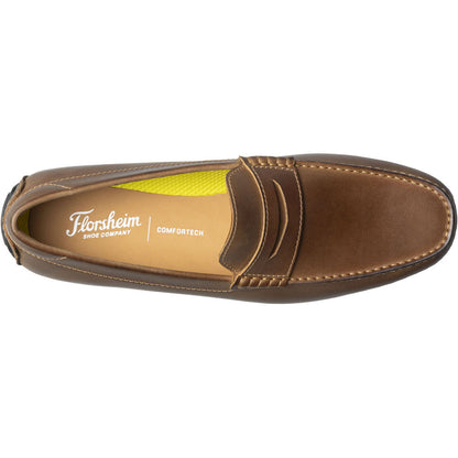 Florsheim Motor Brown Smooth Leather Moc Toe Penny Driving Shoes (USA Men Size)