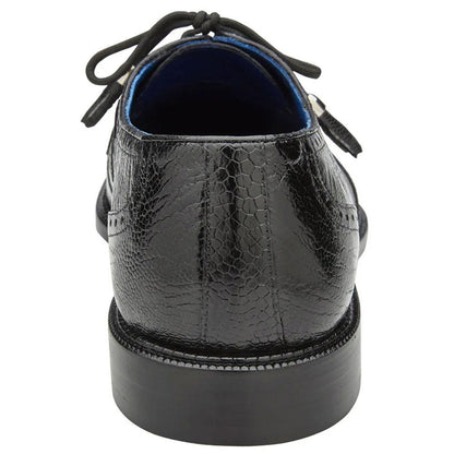 Belvedere Batta Black Men's Genuine Ostrich Cap Toe Lace Up Shoes