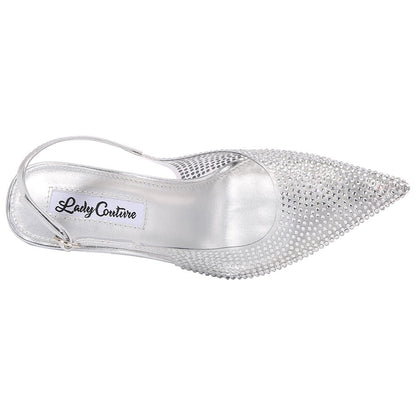 Lady Couture Irene 3.5” High Heel Pumps in Silver