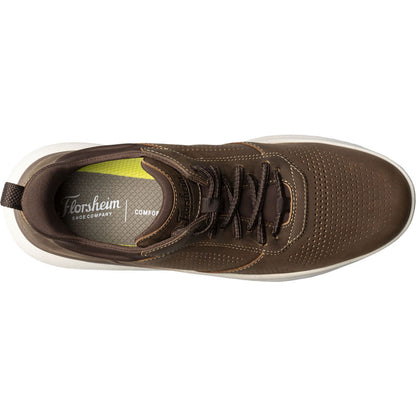 Fleet Perf Toe Elastic Lace No-Tie Sneaker | Florsheim Casual Sneaker in Brown