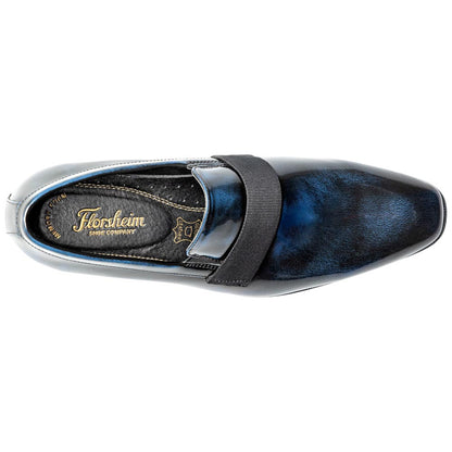 Florsheim Men's High Gloss Patent Leather Strap Navy Loafer