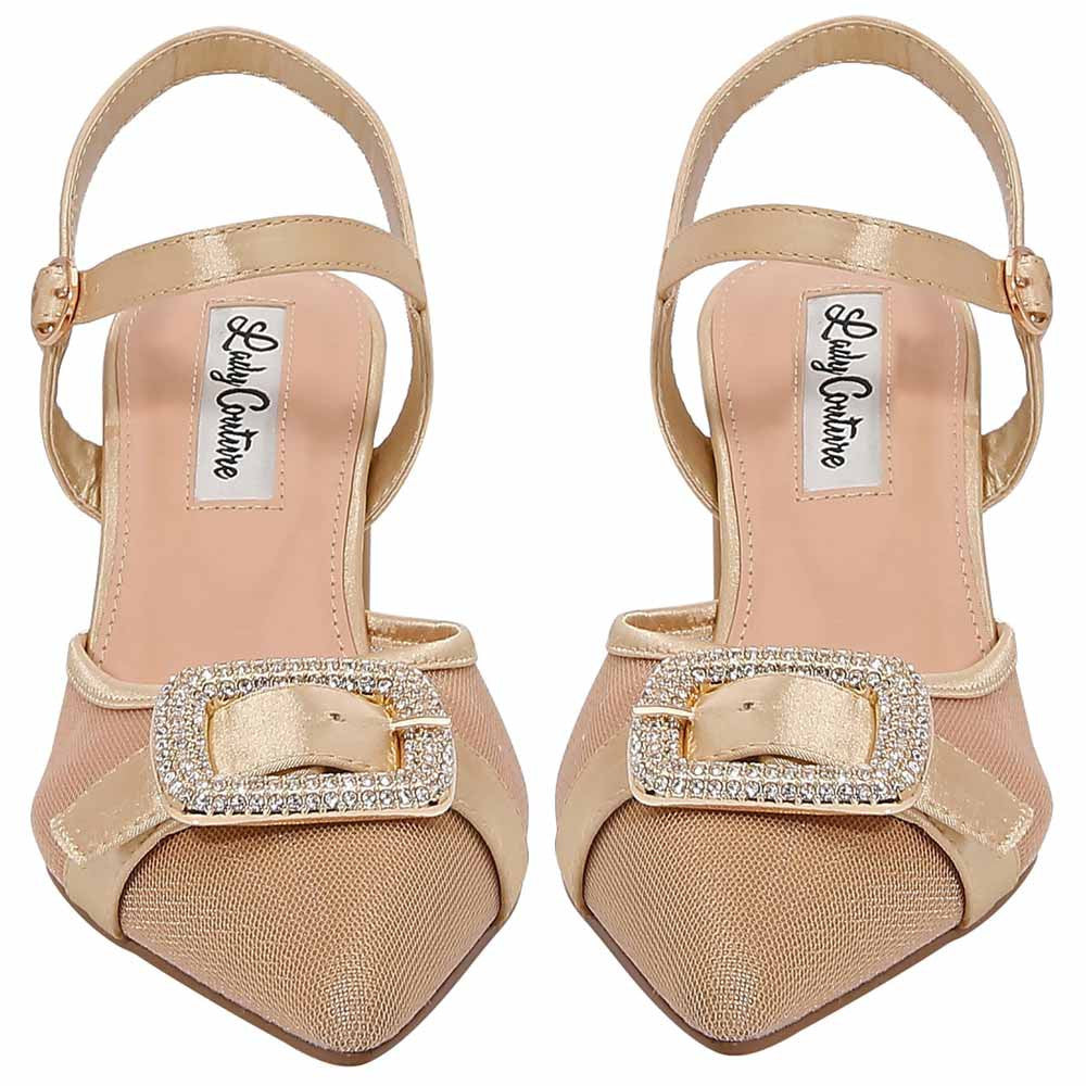 Lady Couture Bianca 3” Heel Pump in Gold