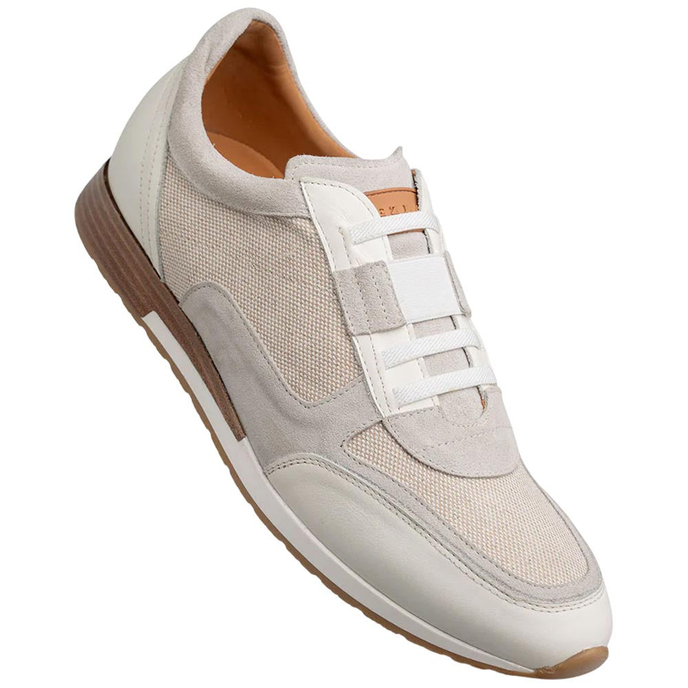Mezlan Shoes Men’s Bone Suede & Linen Riumar Hybrid Sneaker