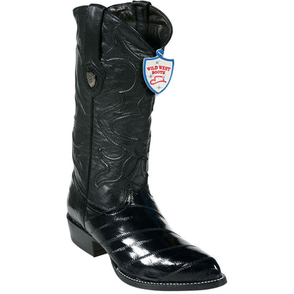 Wild West Black Genuine Eel Skin Boots