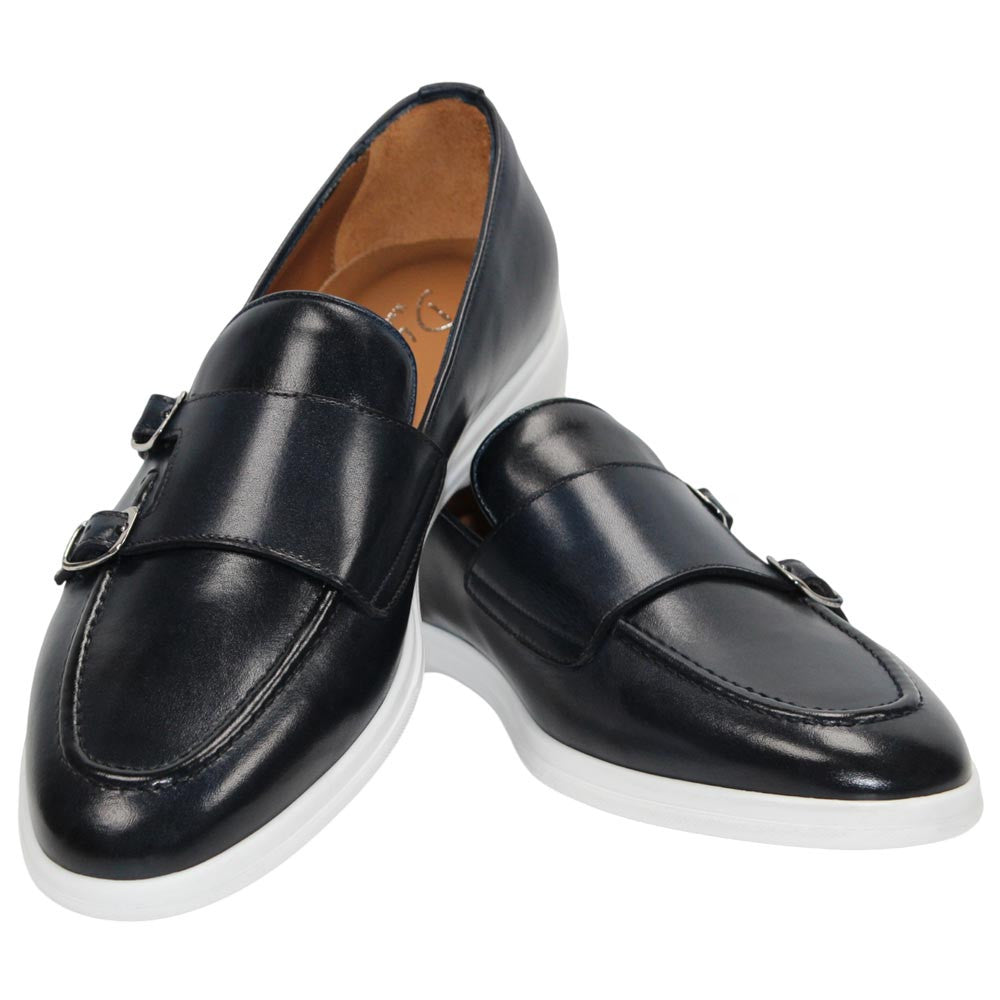 Duca Men's Rimini Navy Italian Calf Leather Slip-On Loafer