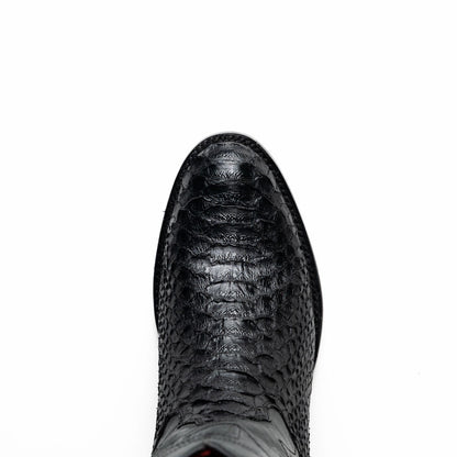 Kansas Genuine Python Skin Black Cowboy Boot | Marco Di Milano Western Boots