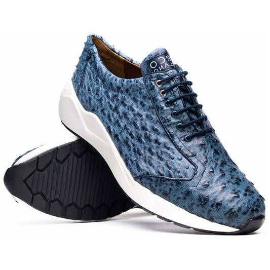 Varenna Men’s Genuine Full-Quill Qstrich Skin Luxury Sneaker | Marco Di Milano