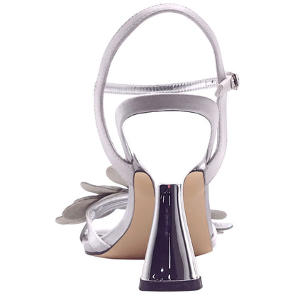 Lady Couture Lust Silver Rhinestone Petal Slingback Heels