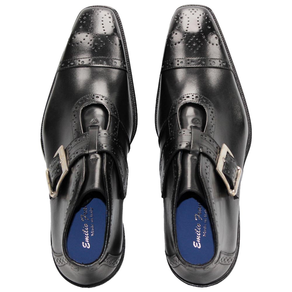 EMILIO FRANCO Aldo Black Leather Buckle Boots