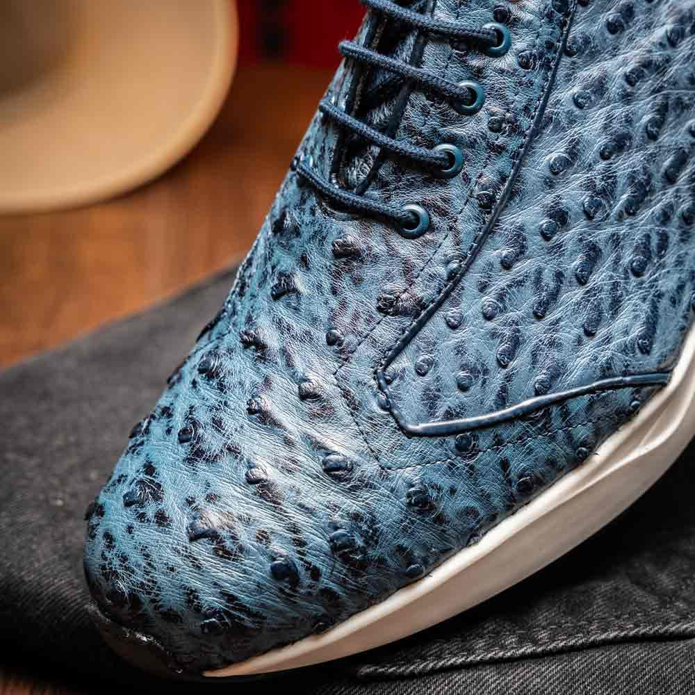 Varenna Men's Genuine Full-Quill Qstrich Skin Luxury Sneaker | Marco Di Milano