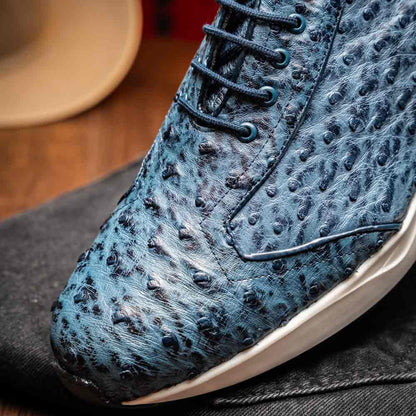 Varenna Men's Genuine Full-Quill Qstrich Skin Luxury Sneaker | Marco Di Milano