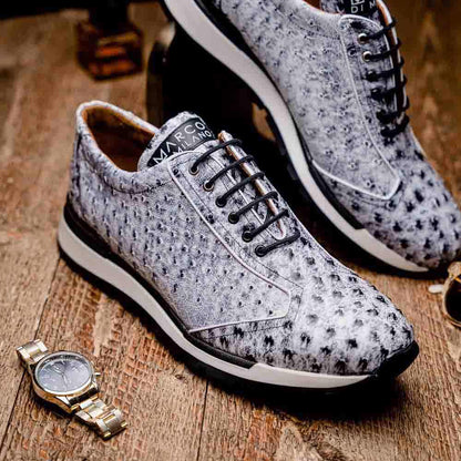 Marco Di Milano Scanno Newspaper Ostrich Sneakers