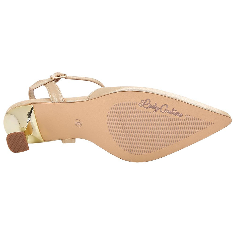 Lady Couture 2" Heel Classy Pump in Gold