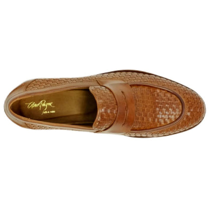 Alan Payne Boca Tan Woven Slip On Penny Loafers