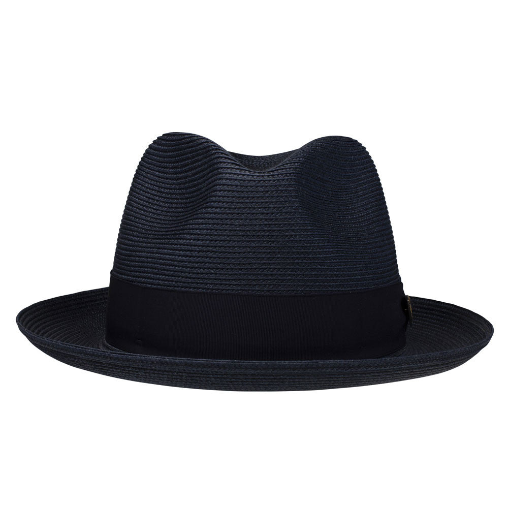Dobbs Rosebud Navy Florentine Milan Straw Hat