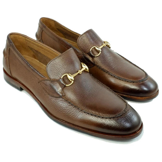 Alan Payne Miami Brown Leather Bit Slip-On Loafers