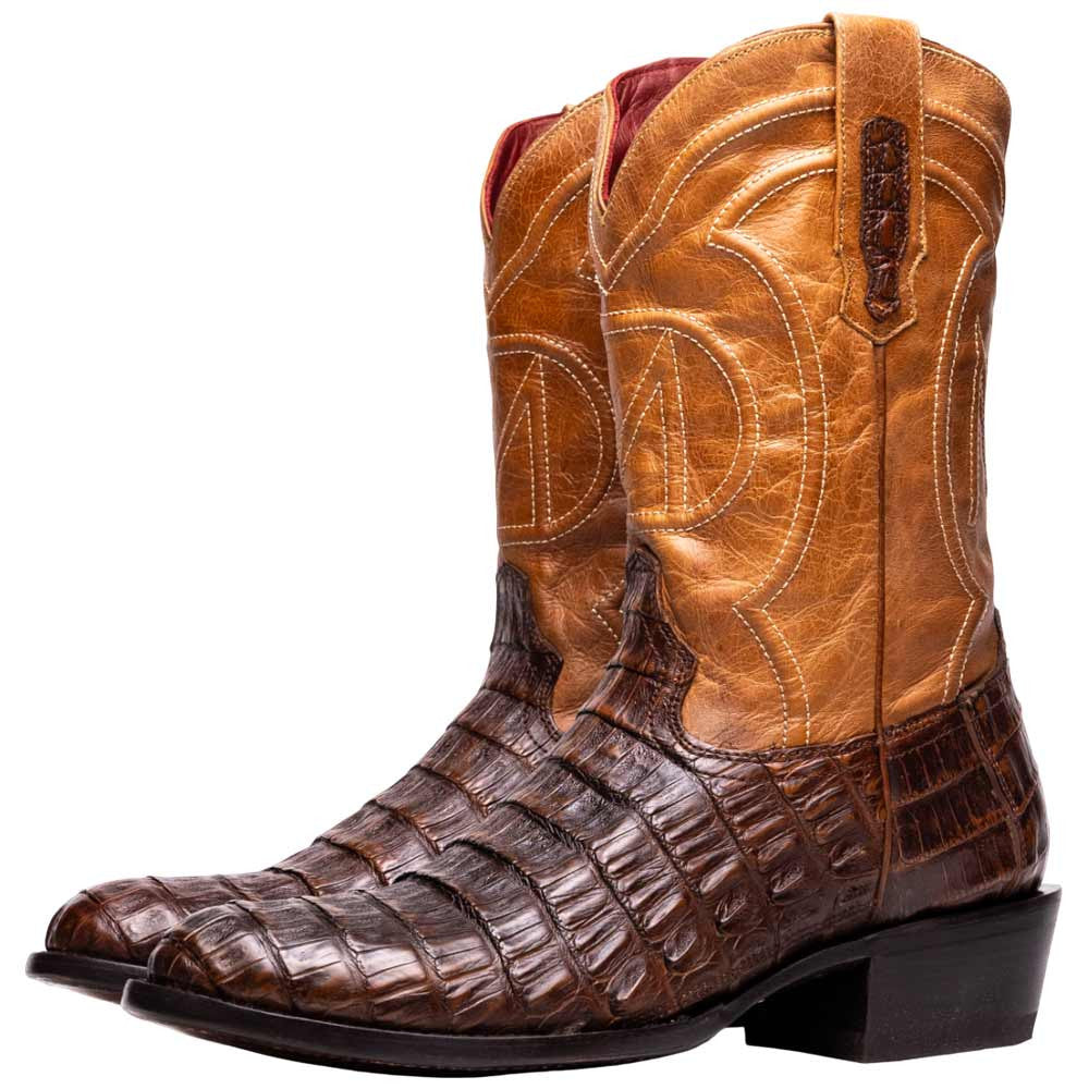 Phoenix Genuine Caiman Belly Skin Aged Maple Cowboy Boot | Marco Di Milano Western Boots