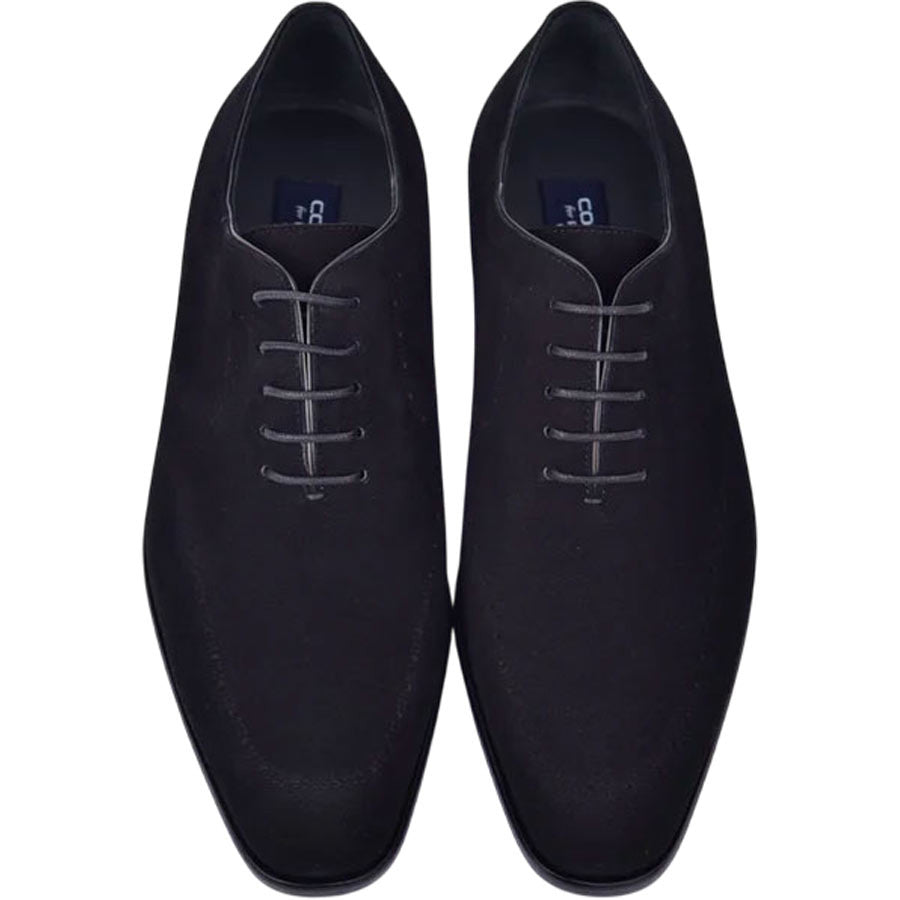 Corrente Men’s Black Premium Leather Plain Toe Oxford - shoeclassix.com