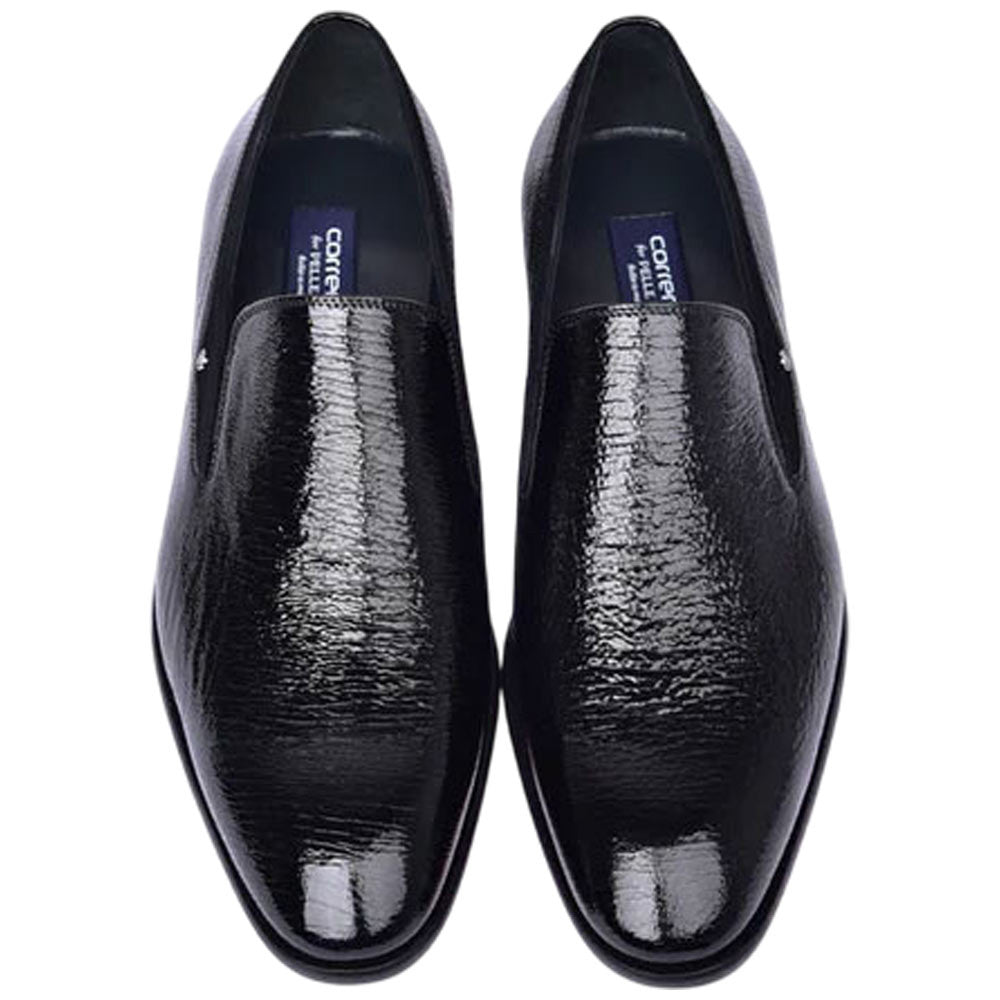 Corrente Men’s Black Premium Leather Round Toe Loafer - shoeclassix.com