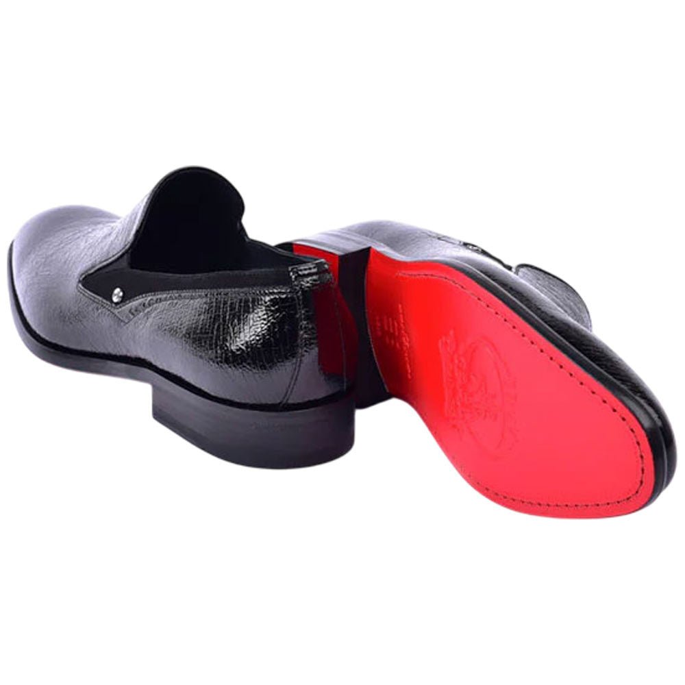 Corrente Men’s Black Premium Leather Round Toe Loafer - shoeclassix.com