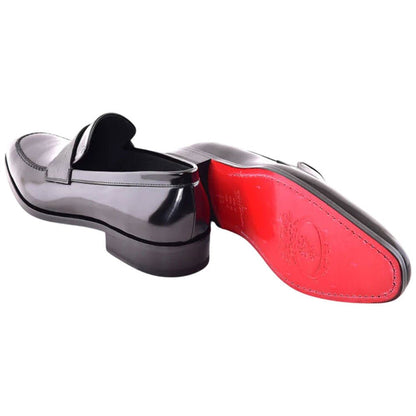 Corrente Men’s Luxe Leather Black Capt Toe Loafer - shoeclassix.com