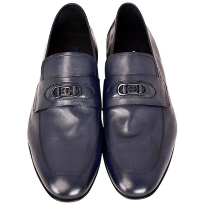 Corrente Men’s Navy Buttersoft Calfskin Round Toe Soft Loafer - shoeclassix.com