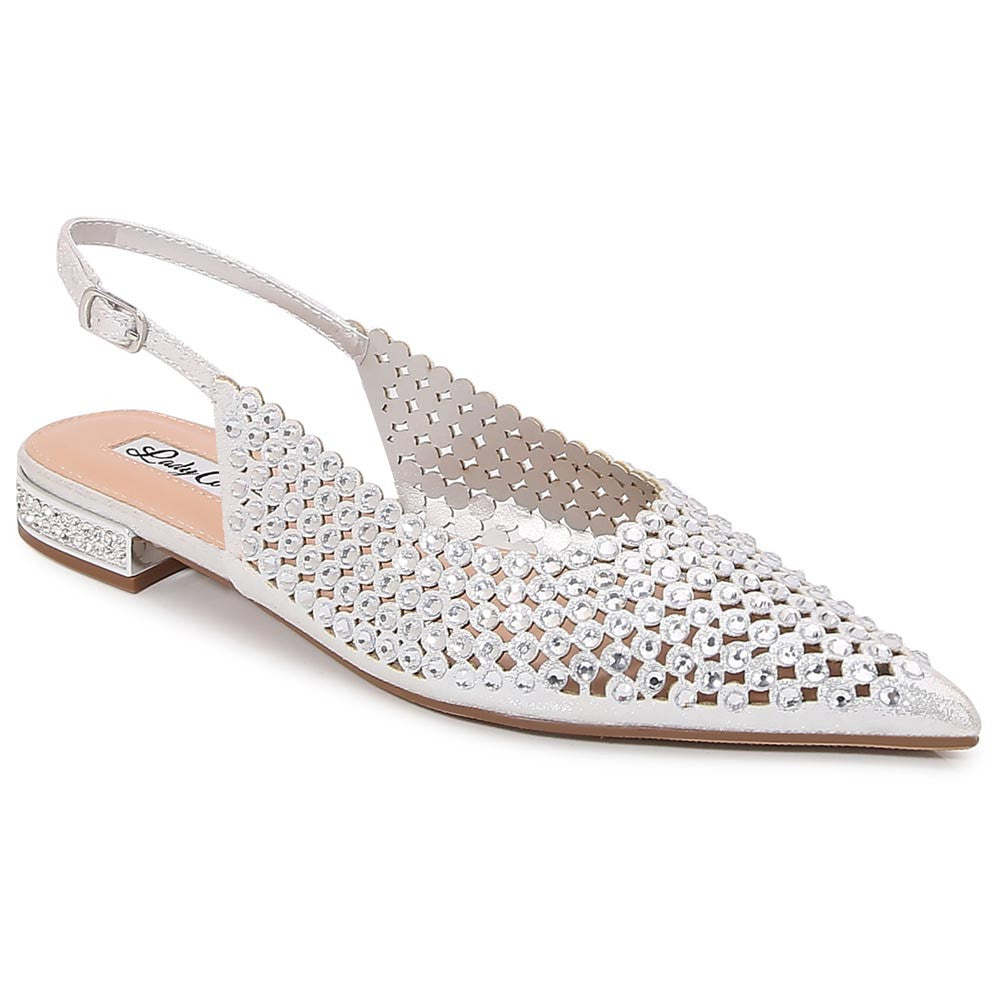 Lady Couture 0.75” Heel Emmy Flats in Silver