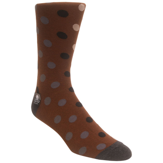 Oversize Dots Taupe Men’s Crew Dress Sock | Stacy Adams Premium Socks