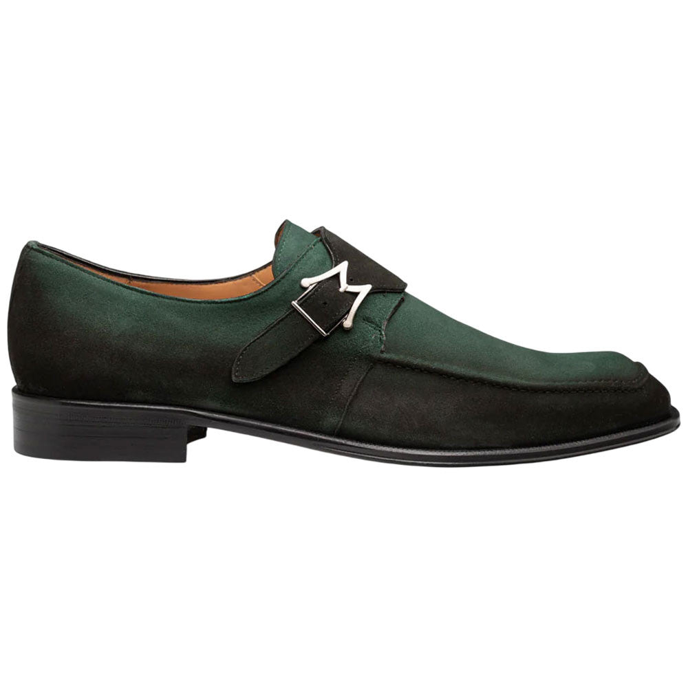 Mezlan Diesel Men's Forest Burnished Suede Moc Toe Monk Strap Shoes