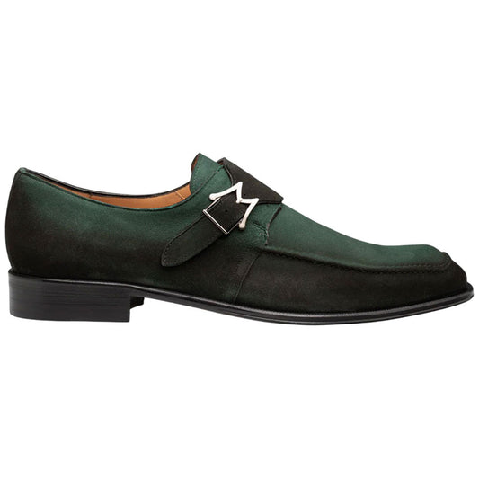 Mezlan Diesel Men's Forest Burnished Suede Moc Toe Monk Strap Shoes