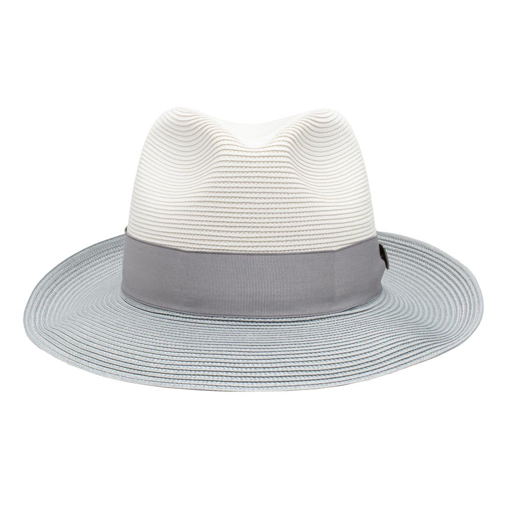 Dobbs Toledo Milan Straw Hat in Beige/Grey
