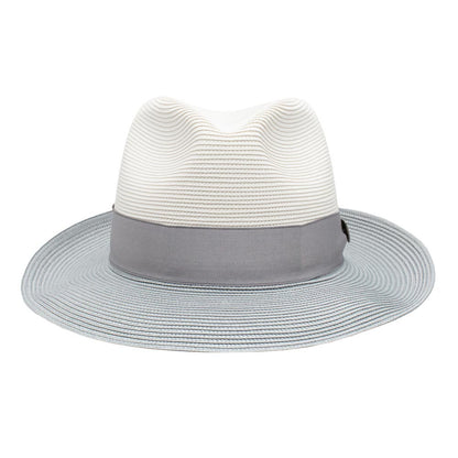 Dobbs Toledo Milan Straw Hat in Beige/Grey