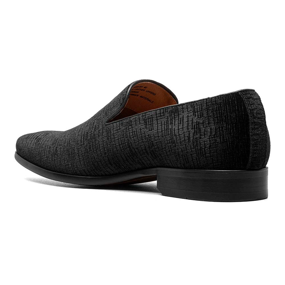 Florsheim Postino Black Velvet Textile Plain Toe Dress Loafer (USA Men Size)