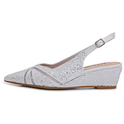 Lady Couture Daniela 2" Wedge Pump in Silver