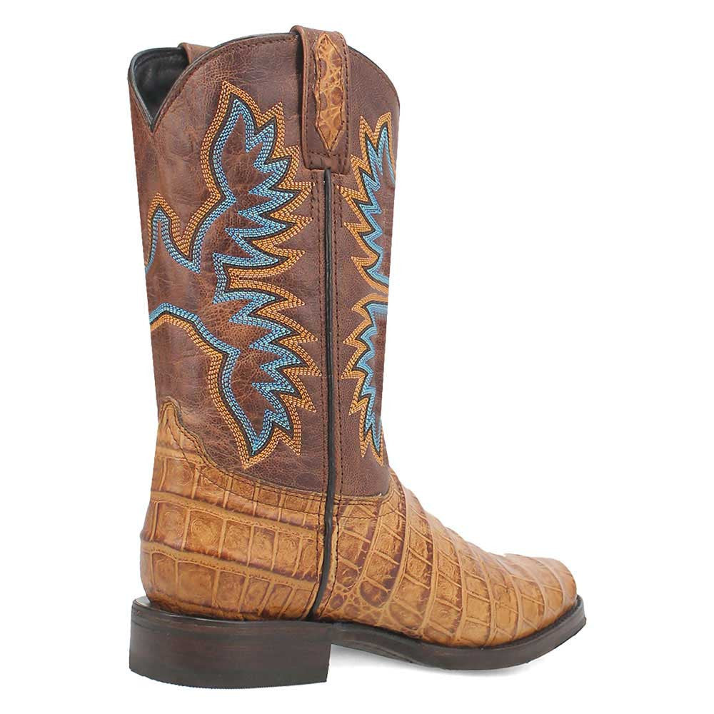 Dingo Trail Boss Tan Crocodile Print Round Toe Western Cowboy Boot (US Men Size)