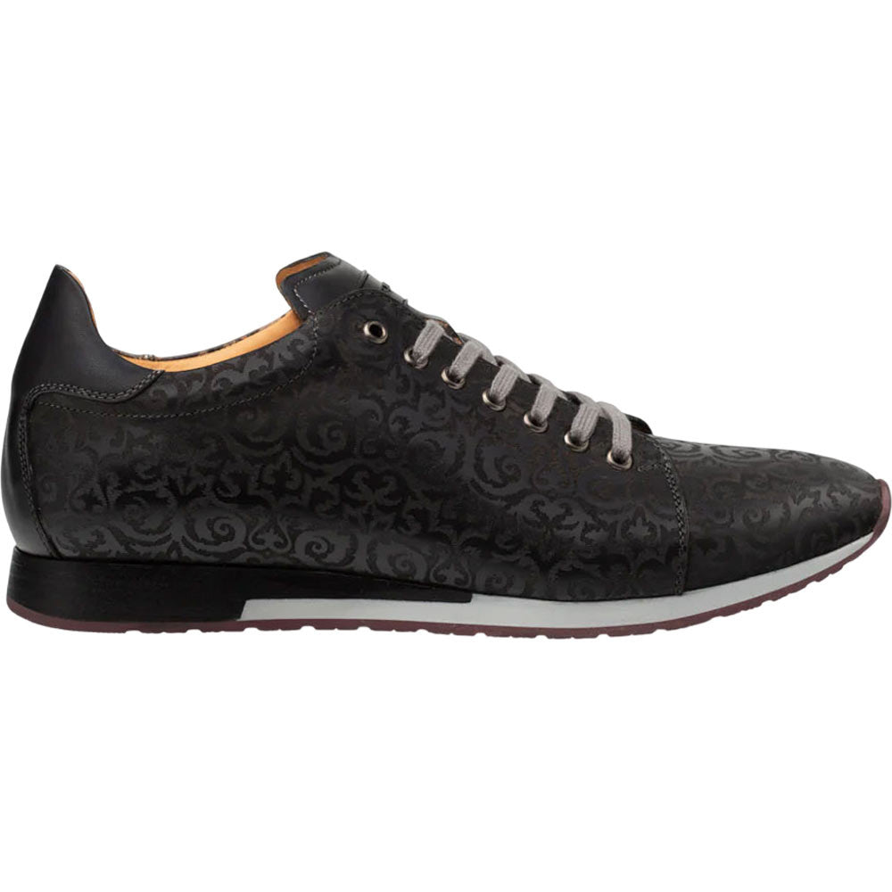 Mezlan Men's Portico Embossed Leather Sneaker in Black