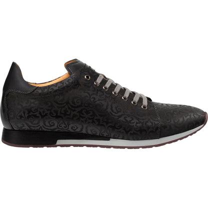 Mezlan Men's Portico Embossed Leather Sneaker in Black