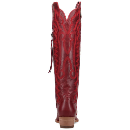 Dan Post Heartland Leather Red Zipper Snip Toe Western Cowgirl Boots