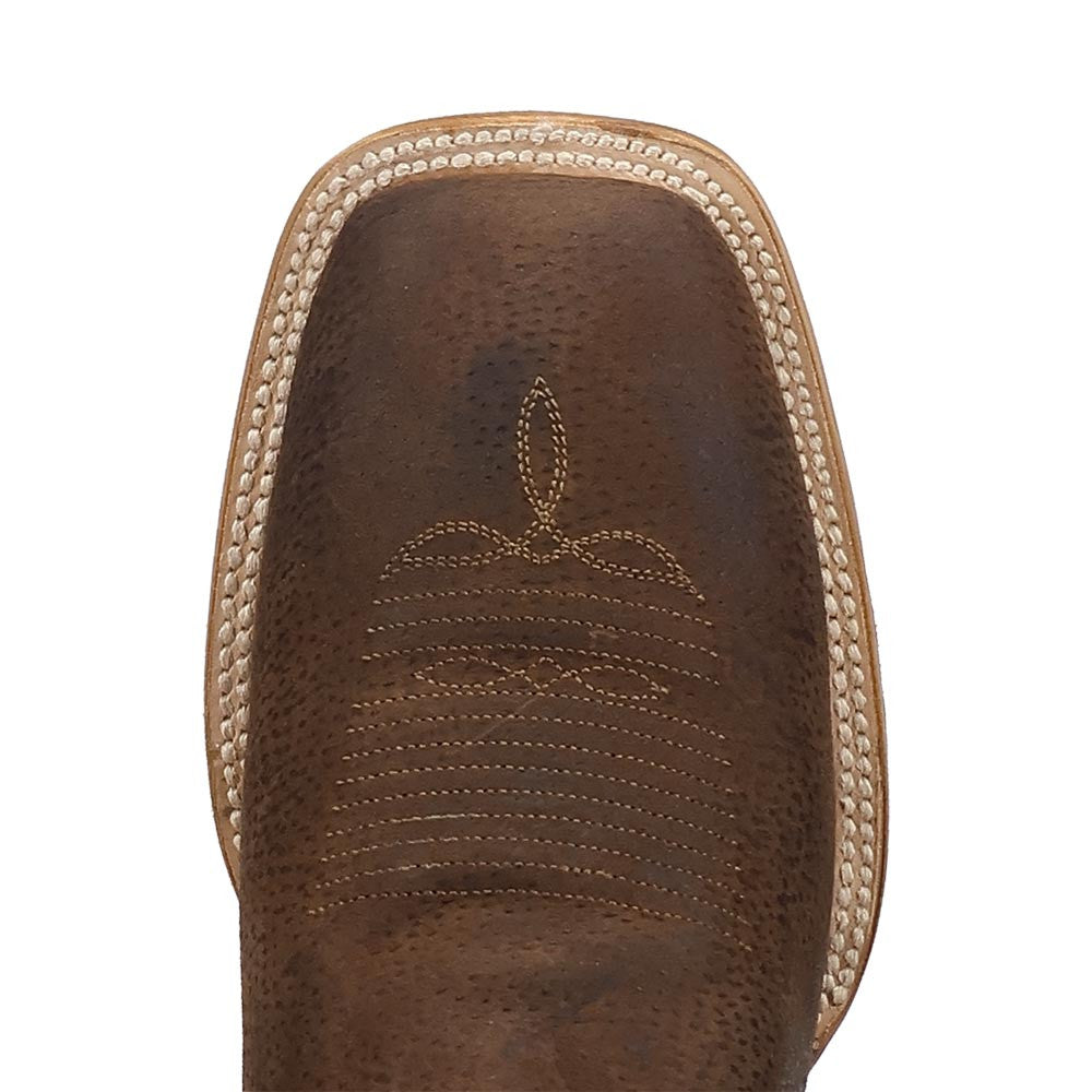 Dan Post Boar’s Run Rust Wild Boar Skin Broad Square Toe Western Cowboy Boots