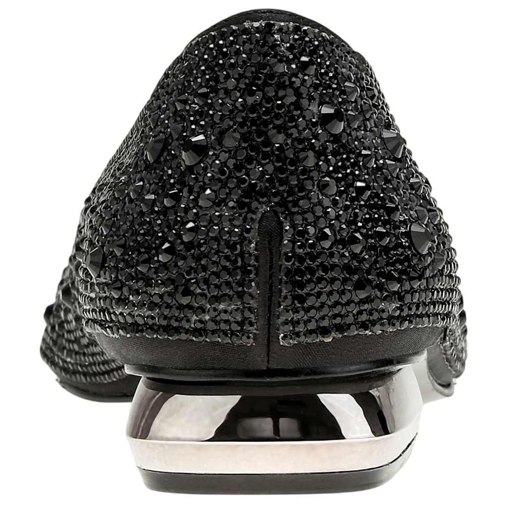 Lady Couture Fever Women's Black Rhinestone Crystal Pointed Toe Dress Shoes