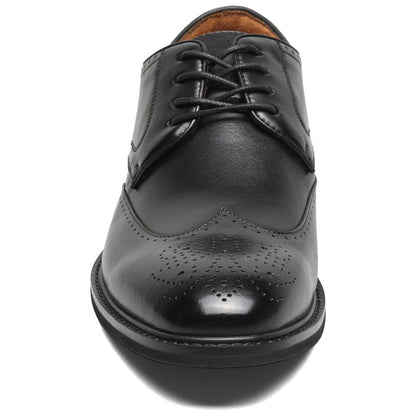 Stacy Adams Men’s Smooth Leather Wing Tip Black Oxfords Bennett