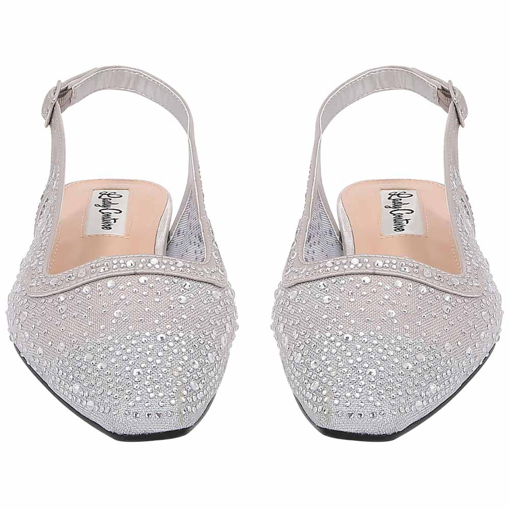 Lady Couture Kara 0.75” Block Heel Flats in Silver