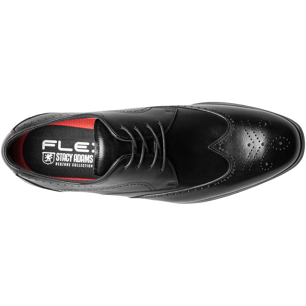 Stacy Adams Bryant Black Smooth Burnished Leather Wing Toe Oxford (USA Men Size)