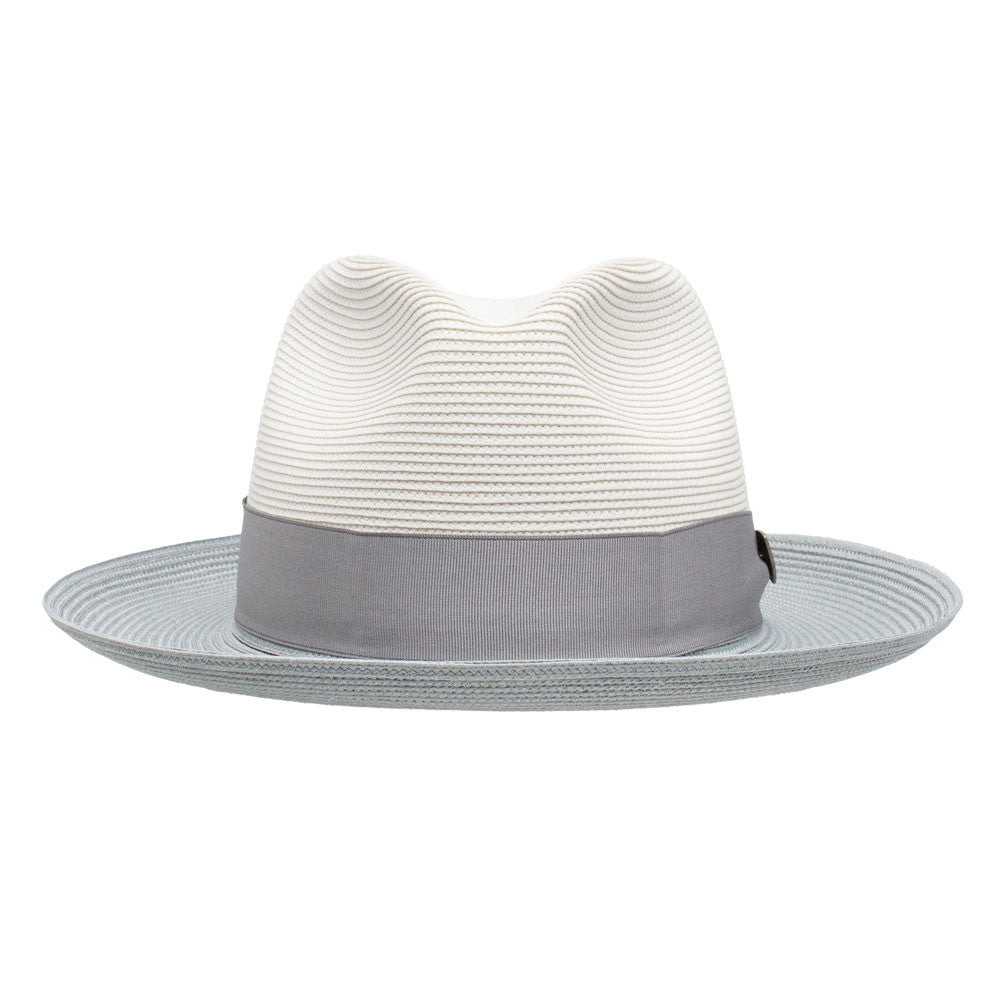 Dobbs Toledo Milan Straw Hat in Beige/Grey
