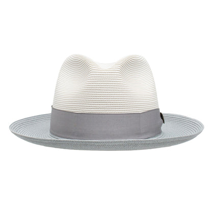 Dobbs Toledo Milan Straw Hat in Beige/Grey