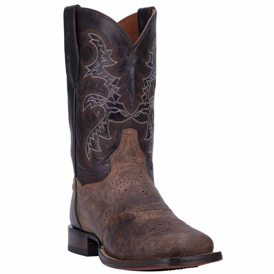 Dan Post Franklin 11” Broad Square Toe Boot Sand and Chocolate Leather Boot - shoeclassix.com