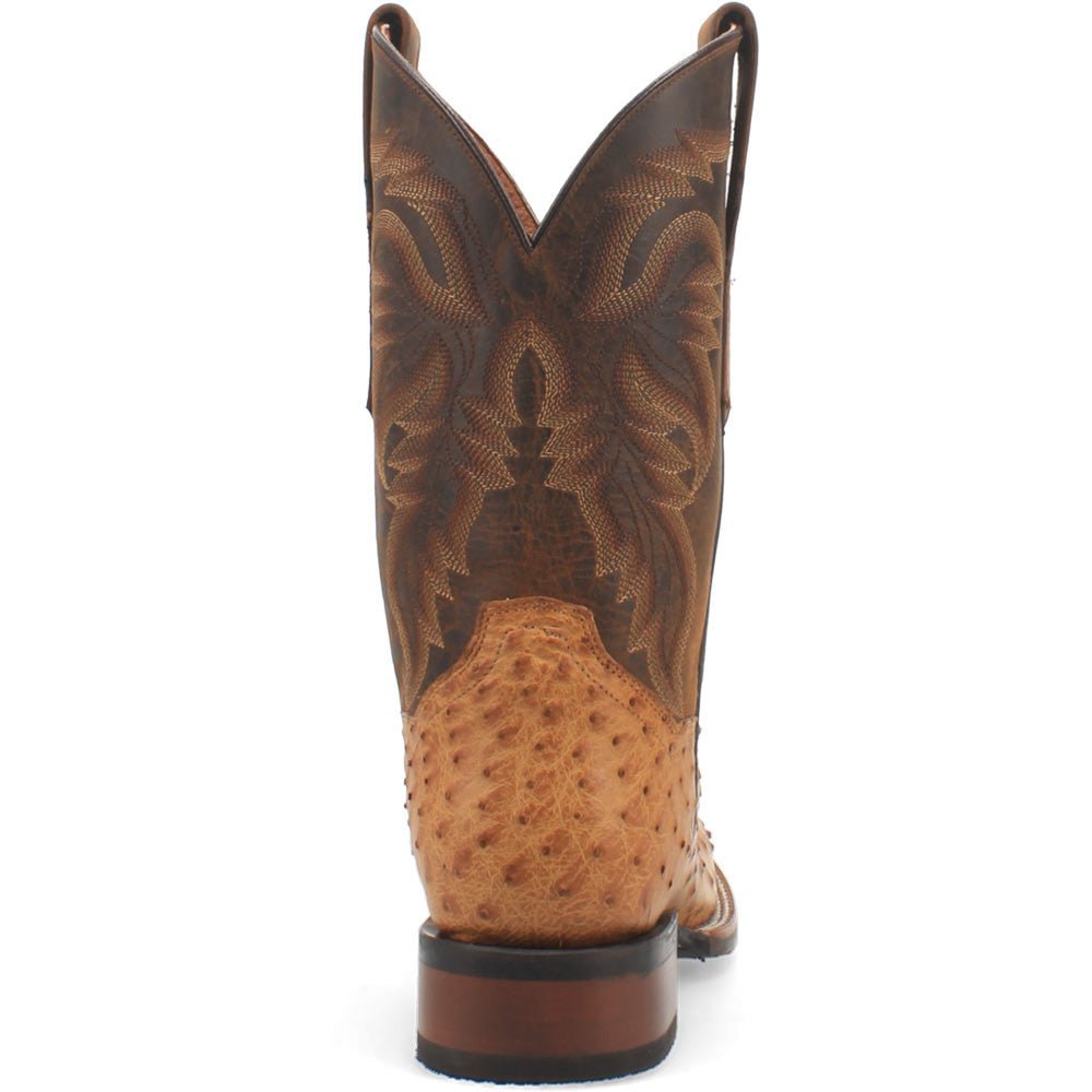Dan Post Kershaw Saddle/Brown Genuine Ostrich 11” Cowboy Certified Leather Boot - shoeclassix.com