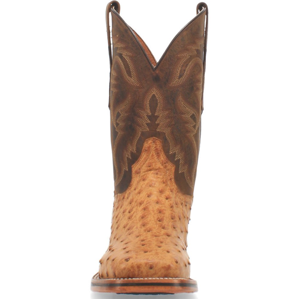 Dan Post Kershaw Saddle/Brown Genuine Ostrich 11” Cowboy Certified Leather Boot - shoeclassix.com